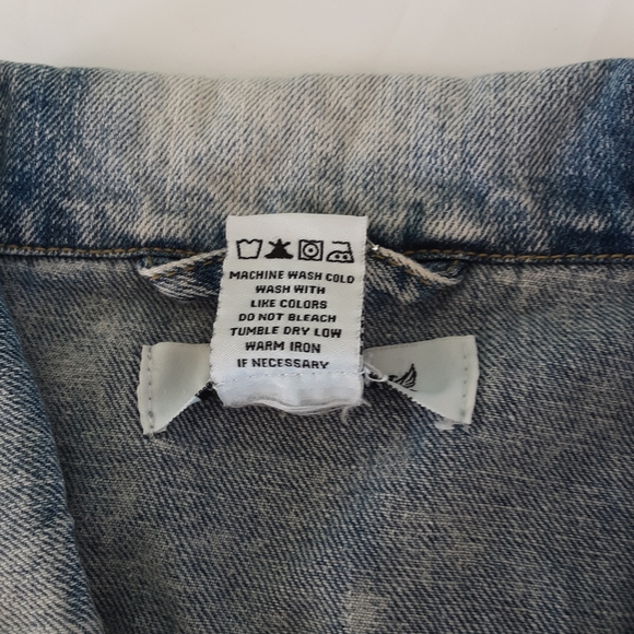 Jalate 🌞0113 Vintage Jeans Jacket Women's Acid Wash Denim Sz M Preowned Button - Picture 7 of 9